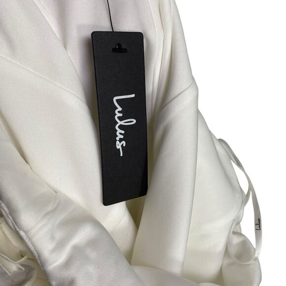 Lulus Mini Dress Womens XS White LWD Floral Off Shoulder Bodycon Pretty Presence - Picture 9 of 11